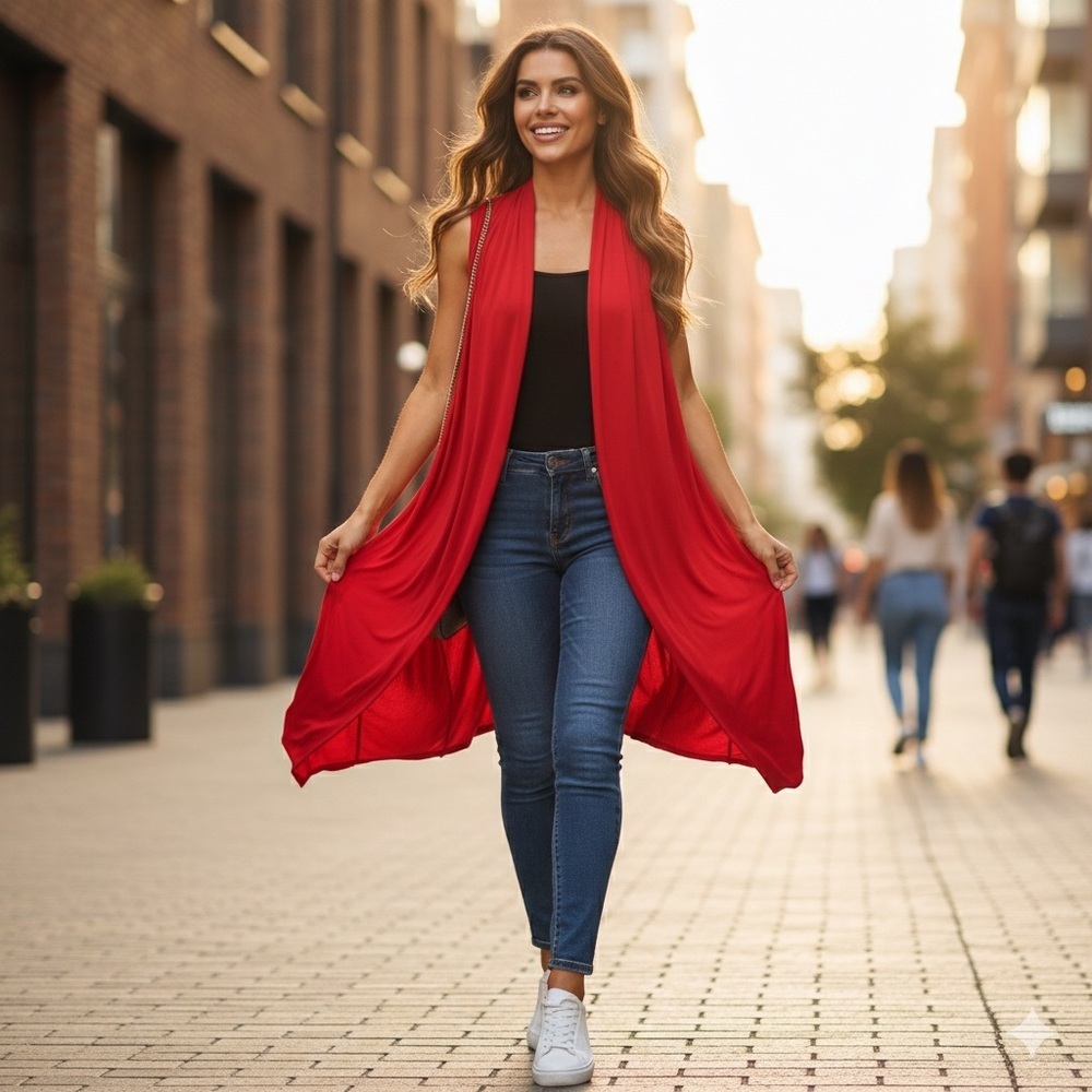 In'voland Bright Red Cardigan